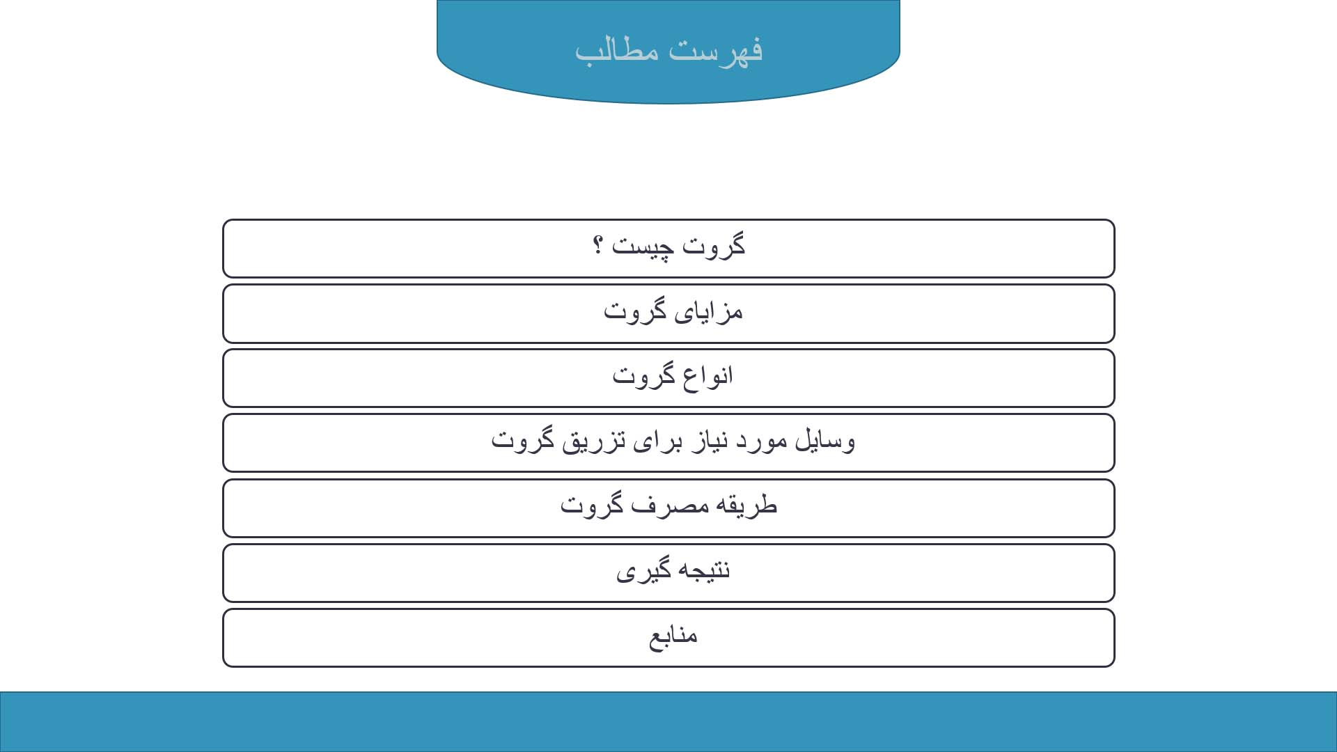 پاورپوینت در مورد گروت 